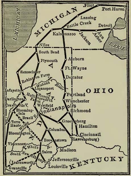 Underground Railroad Routes through Southern Michigan, Ohio and Indiana
